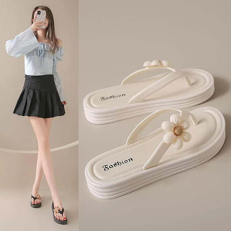 Шлепанцы для женской летней верхней одежды, нескользящие с юбками, универсальные и модные пляжные сандалии на толстой подошве с мягкой подошвой интернет-знаменитостей.