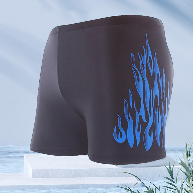 Baiya moda natación troncos de los hombres de la llama más el tamaño suelto y cómodo boxeador bañador anti-vergüenza fábrica de Ventas Directas