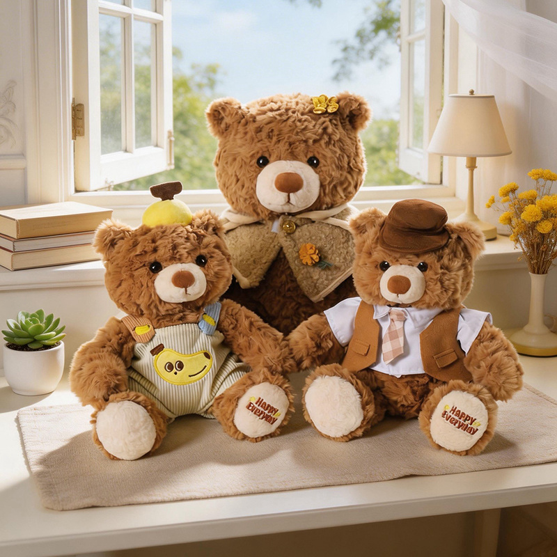 Pareja encantadora muñeca oso muñeca de peluche muñeca prensada de cama regalo novio para niños para dormir juguetes de peluche tranquilizadores