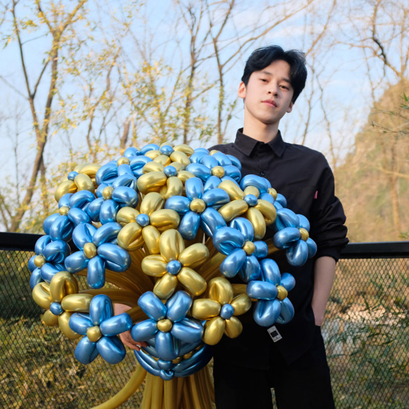 金屬雛菊氣球ins小紅書花朵花束戶外拍照裝飾野餐生日場景布置