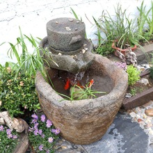 NIh中式鱼缸庭院流水景观假山喷泉摆件阳台花园造景院内鱼池石槽
