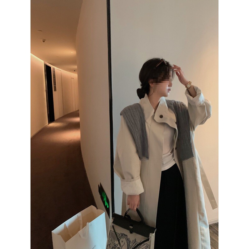 都市浪漫~英伦风垂感宽松显瘦风衣外套女小个子休闲大衣|undefined