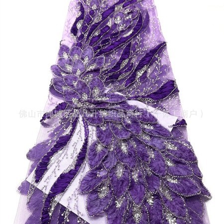 Nueva industria pesada tridimensional tela de encaje moda lindos cosplay flores de hadas vestido tela image 6
