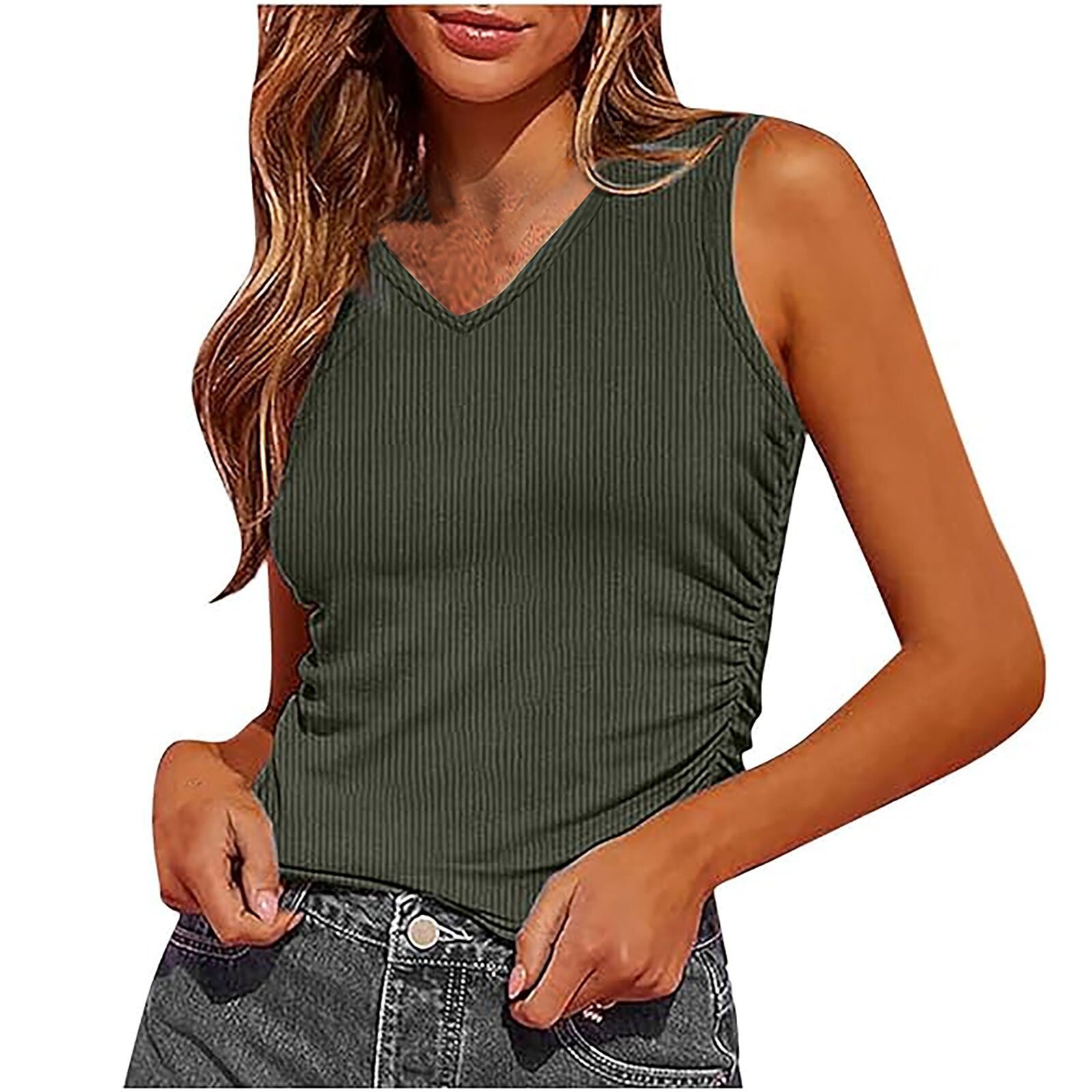 Green, V-neckline