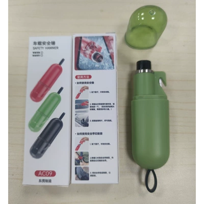 Premium safety hammer, car Qəza çəkici - ac09-green-bare-device-color-box-without-glass