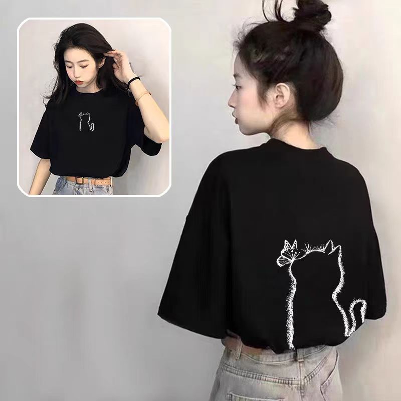 Chinese Style White Short-Sleeved T-Shirt for Women 2025 Summer New Hot Style Design Large Size Pure Cotton T-Shirt Loose Top