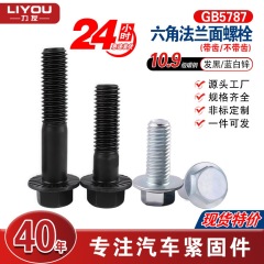GB5787高強度10.9級炭素鋼六角フランジ面ねじボルト、歯付き/黒色亜鉛メッキねじ