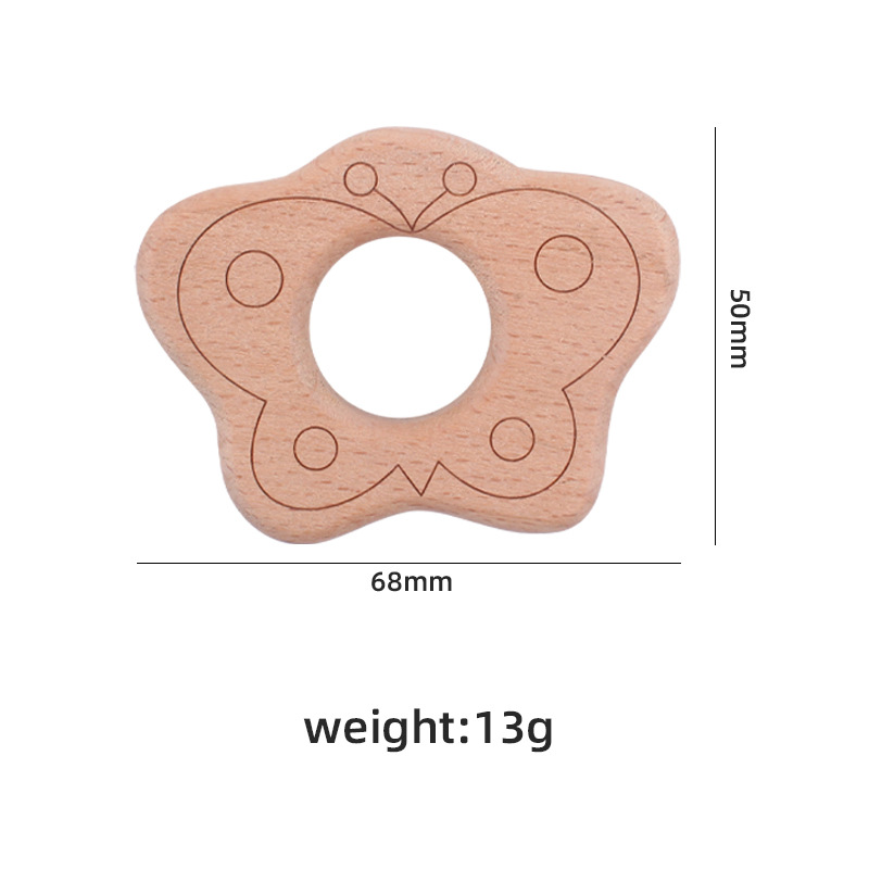 Nuevo bebé suministros de juguete de haya mordedor animal de dibujos animados gato aguacate girasol bebé molar teether