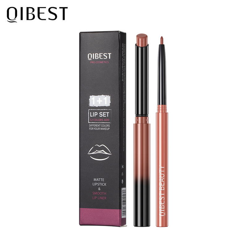 QIBEST 口紅リップライナーマット色褪せしにくい長期的な防水ナチュラルヌードリップライナーセットメイクアップ|undefined