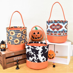 ハロウィンギフトキャンディ収納バスケット子供用ポータブルカボチャバスケットハロウィン雰囲気装飾アレンジメント小道具