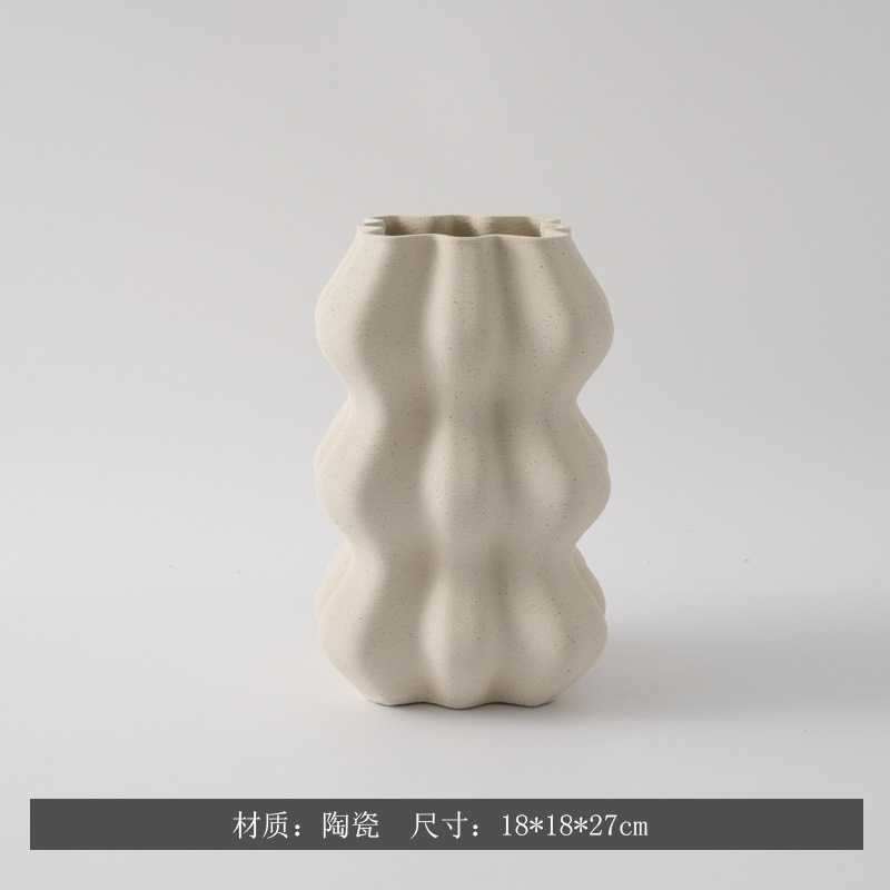 Moderno minimalista creativo 3D impresión de vasijas de cerámica modelo de casa decoración de encimera decorativa secadora de flores de forma especial