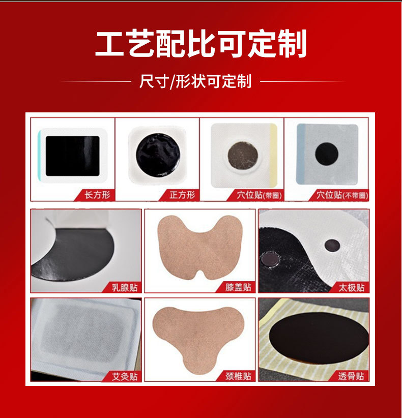 Traditional Black Herbal Plaster Patch for Neck Back Knees Shoulders 10x12 cm External Use specifications
