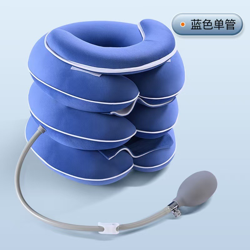 源头工厂充气牵引器颈托脖子矫正器护颈矫正缓解颈椎疲劳水晶绒|undefined
