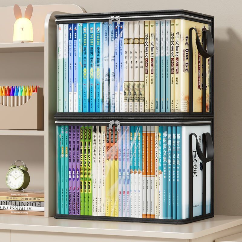 Large-Capacity Old Book Storage Box, Book Organizing Tool, Student Dormitory Bookshelf Book Bag, Transparent Moisture-Proof and Dust-Proof Bag