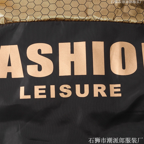 2025 Autumn/Winter Black Gold Cotton Coat, Trendy Fashion Thick Warm Cotton Jacket for Men and Youth Outwear