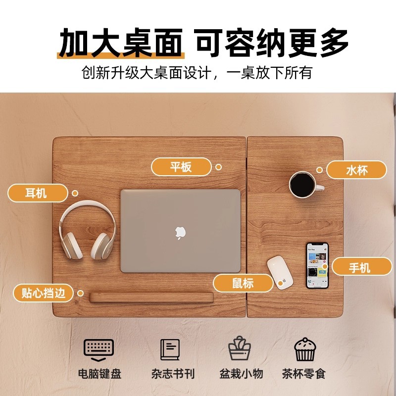 Mesa de cama pequeña mesa de madera sólida casa ventana flotante dormitorio escritorio plegable escritorio de escritorio de estudiantes escritorio de computadora portátil