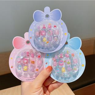 Creative New Kidsren's Beaded Bracelet Nail Stickers for Girls and Babies Cartoon Nail Art Stickers Stereo Cute Gift Set Box