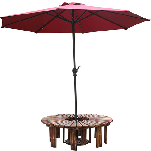 Outdoor Courtyard Garden Rot-resistant Wood Tree Bench Park Landscape Seat Scenic Area Bench Wooden Balcony Flower Stand Round