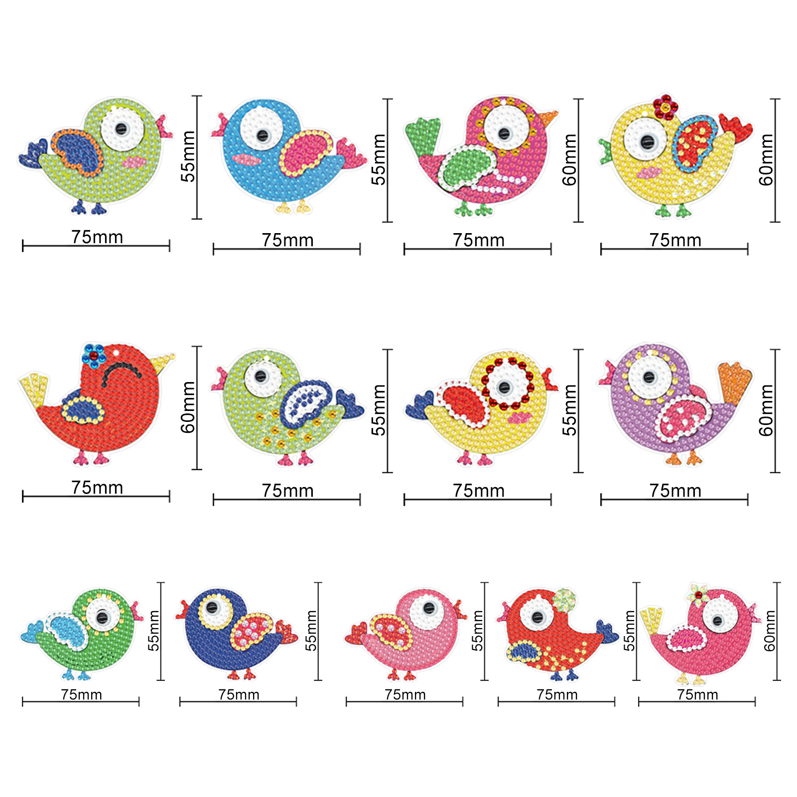 Pintura de diamantes alrededor de Halloween PET material acrílico perforación bordado colgante de Navidad hecha a mano colgante de decoración de sala de estar