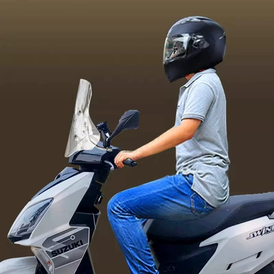 Suitable for Haojue Afr125 Windscreen, Scooter Front Windshield, Suzuki Uy125 Windshield Modification (Motorcycle front windshield) - 35cm-high-definition-acrylic-display-with-stainless-steel-adjustable-stand