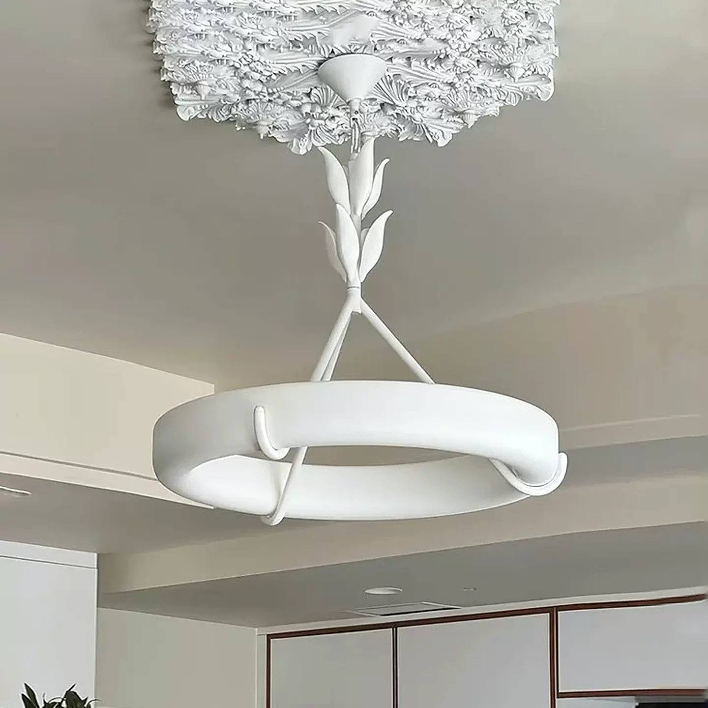 法式Athena Calderone石膏客厅吊灯设计师复古别墅卧室餐厅奶油灯