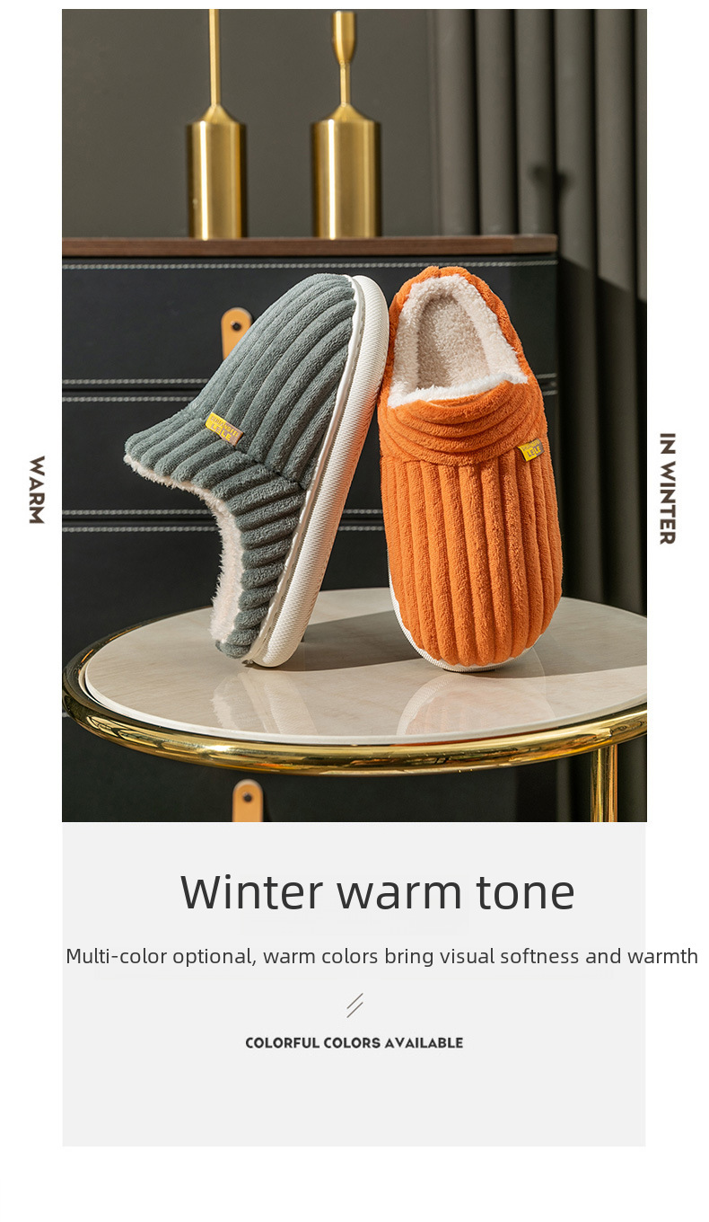 Warm Cotton Slippers For Couples Winter Indoor Moon Wool Shoes_voghion.com
