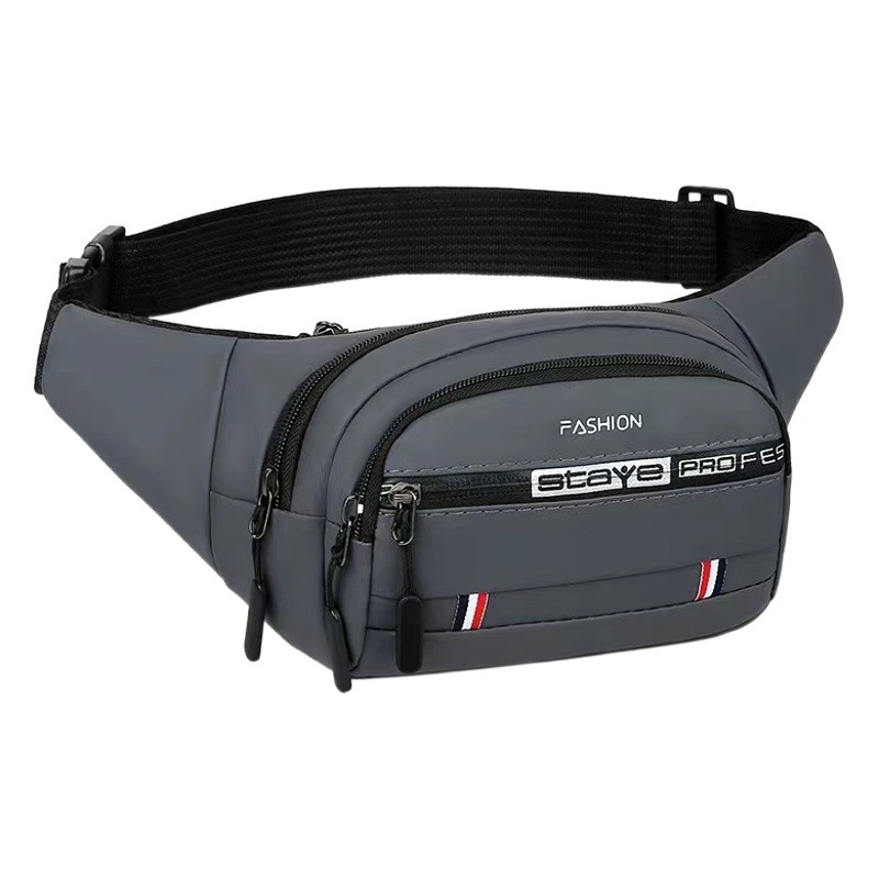 Bolso de cintura de cuatro capas para hombres y mujeres película de cuero impermeable de gran capacidad multifuncional crossbody bolso de la cintura del teléfono móvil resistente al desgaste bolsa de deportes al aire libre