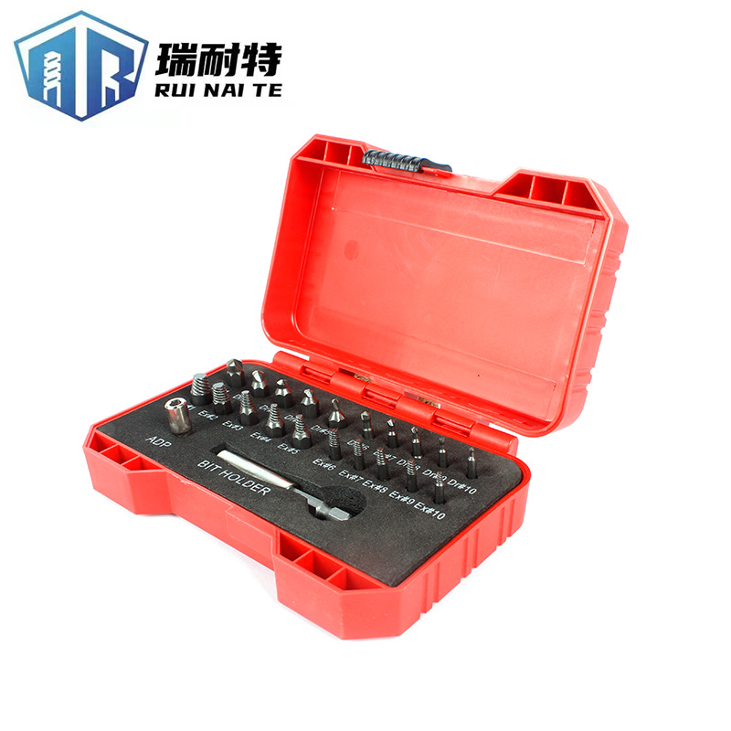 断头螺丝取出器滑牙破损家用维修组合工具反牙反丝取出器套装22pc