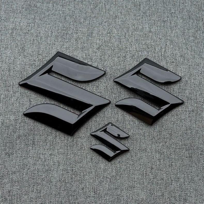 Suitable for Suzuki Swift Modification, Black Warrior Front and Rear Car Logos, Rear Trunk Logo Sticker, Front Grille Logo, Rear Logo