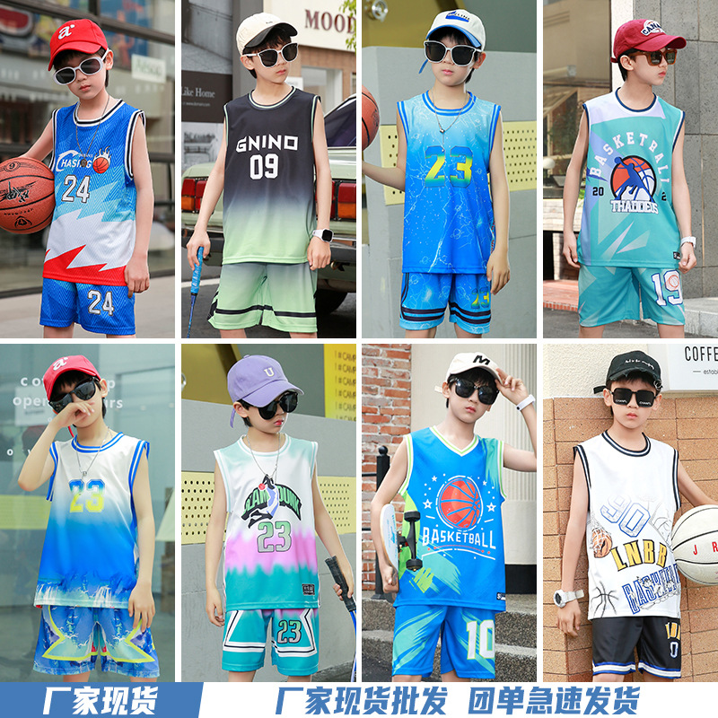 Summer new men's and children's basketball clothes suit Outdoor Women's sports training quick-drying Jersey short sleeve shorts two-piece set
