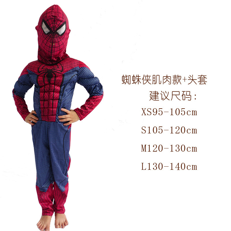 万圣节美国队长钢铁侠绿巨人擎天柱儿童肌肉衣服蜘蛛侠雷神演出服|undefined