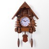 Qiaohu hanging clock living room creative hanging clock imitation wood clothing bird hanging bell out of the window report