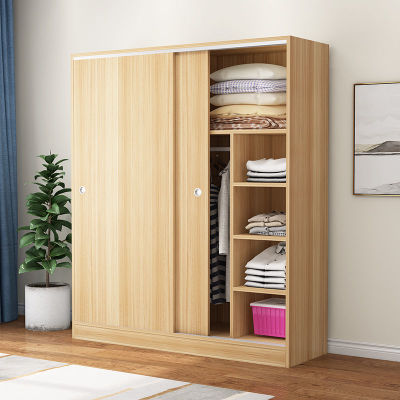 wardrobe Sliding door solid wood Plate simple and easy Storage cabinet cabinet Lockers children Wardrobe household bedroom furniture