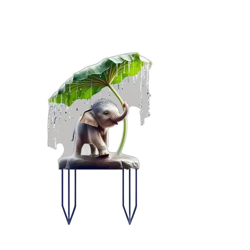 Colgar decoración de la frontera de genios antiguos encantadores con alas elfos hadas acrílico flores en maceta plantas decorativas hechas a mano