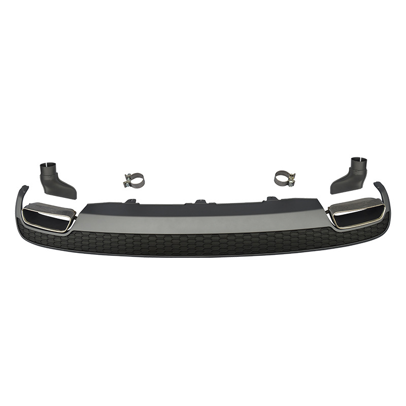 Modified Square Exhaust Outlet Rear Lip Spoiler for Audi A6 C7
