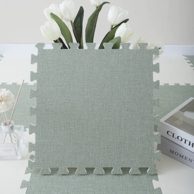 Car Carpet — Living Room Cotton and Linen Carpet - green-utility-knife-with-edge-strips-303010cm-cotton-and-linen-10-pieces