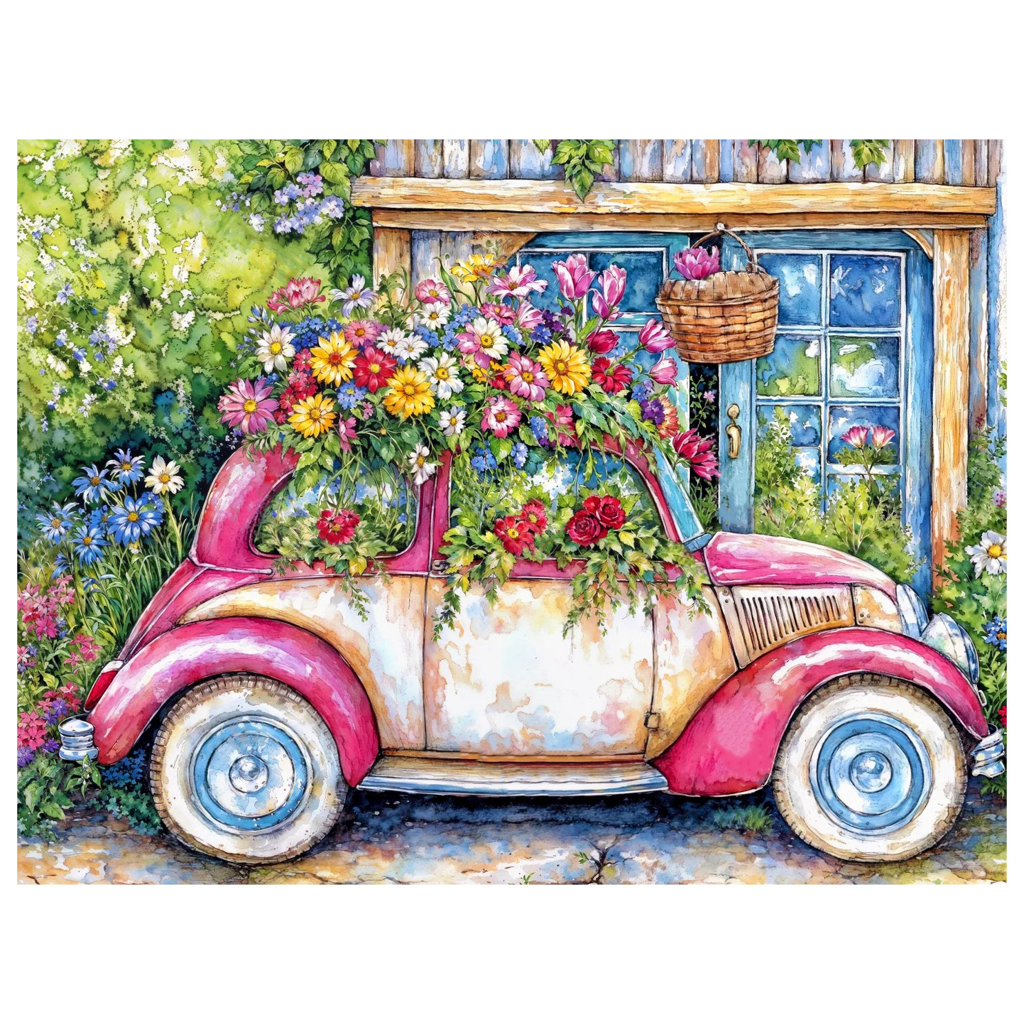 Diamante 5D dibujo de paisaje lleno de diamante cómic cabina bordado de diamantes diy redondo bordado de diamantes dibujo de diamantes a mano decoración para el hogar