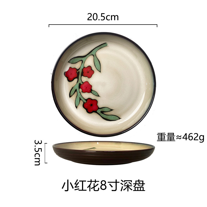 Horno creativo, plato de comida occidental esmaltado, plato de carne, plato de verduras para el hogar, plato de cerámica, plato de pasta de color esmaltado, plato de desayuno al por mayor