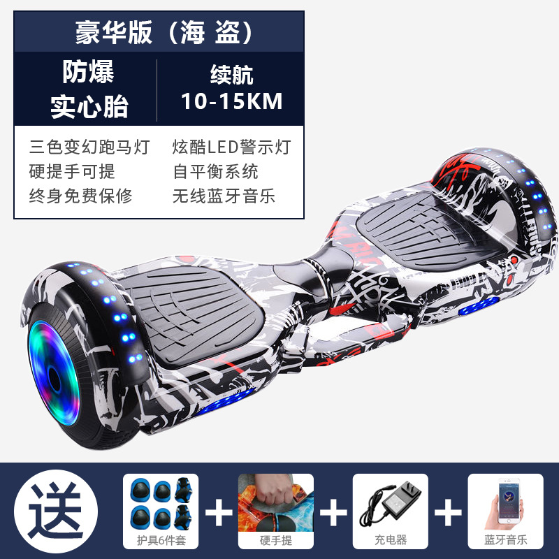 Coche de equilibrio para niños de 7 pulgadas Coche de oscilación de dos ruedas para adultos para niños Bluetooth caballo corriendo Luz Coche de equilibrio eléctrico para niños