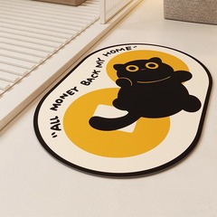 Cartoon Cat Bathroom Waterproof Anti-Slip Mat Sanitary Room Durable Diatomaceous Earth Foot Mat Household Easy to Clean Mat