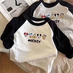Cotton Long-Sleeve T-Shirt 2024 Spring and Autumn New Arrival Unisex Children Baby Top Printed T-Shirt for Innerwear and Trendy Outfit