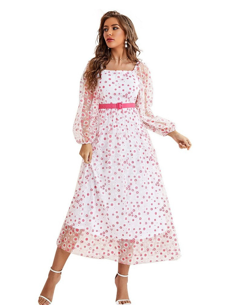 Abito con spalline foderato in rete con scollo a U_voghion.com