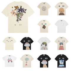 GU GU ハイバージョン クロスボーダー 25SS 新作 子犬 アニマル柄シリーズ プリント 半袖 Tシャツ カップル 万能