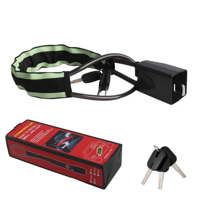 cable handlebar lock car safety | Car lock - black-green-three-keys