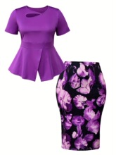 B 45031 Women's Print Bodycon Set ӡ��������װ �羳ŷ��