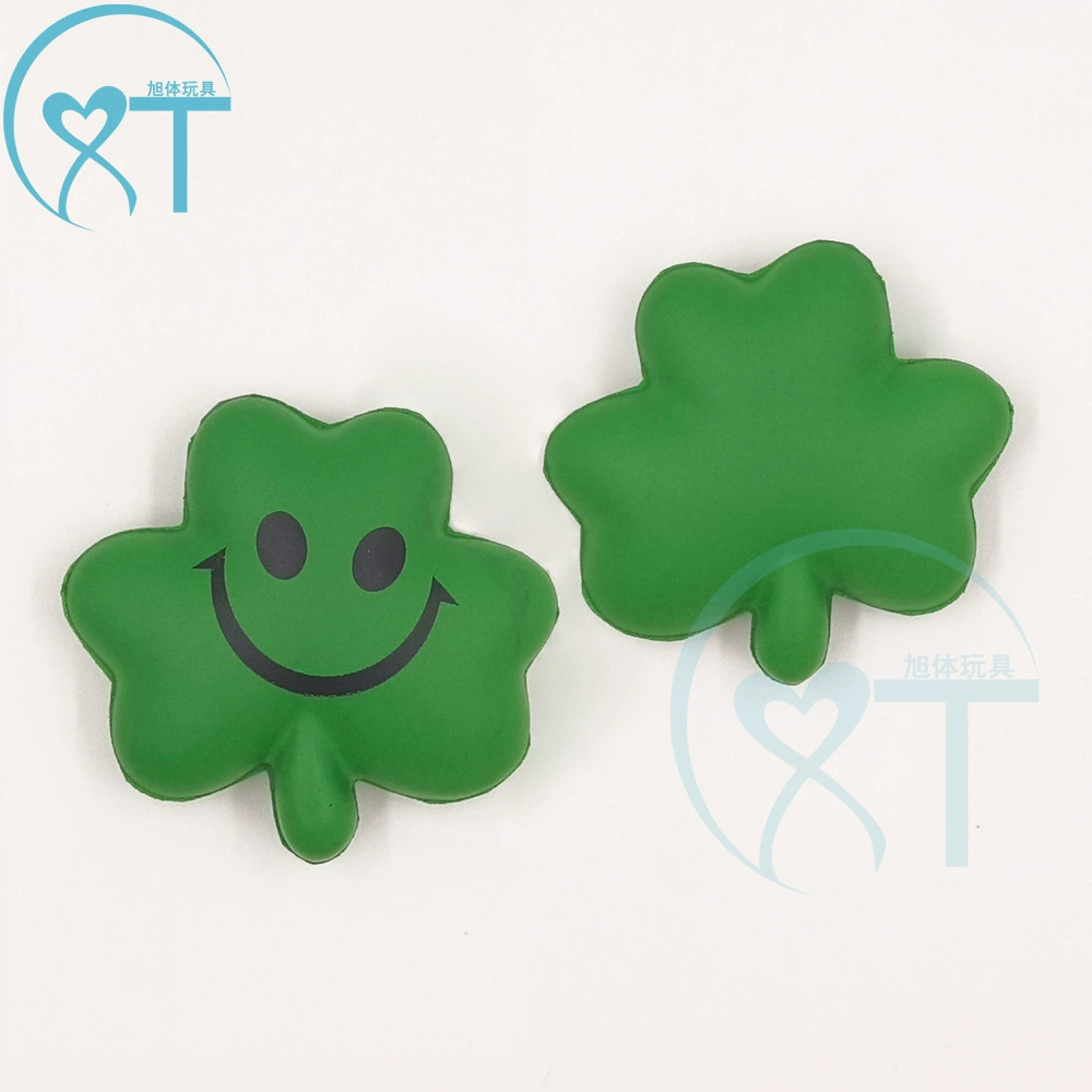 Трансграничный антистрессовый мяч из пенополиуретана в форме клеверного листа, декомпрессионная игрушка из пенополиуретана в форме кленового листа, подарок, четырехлистный клевер