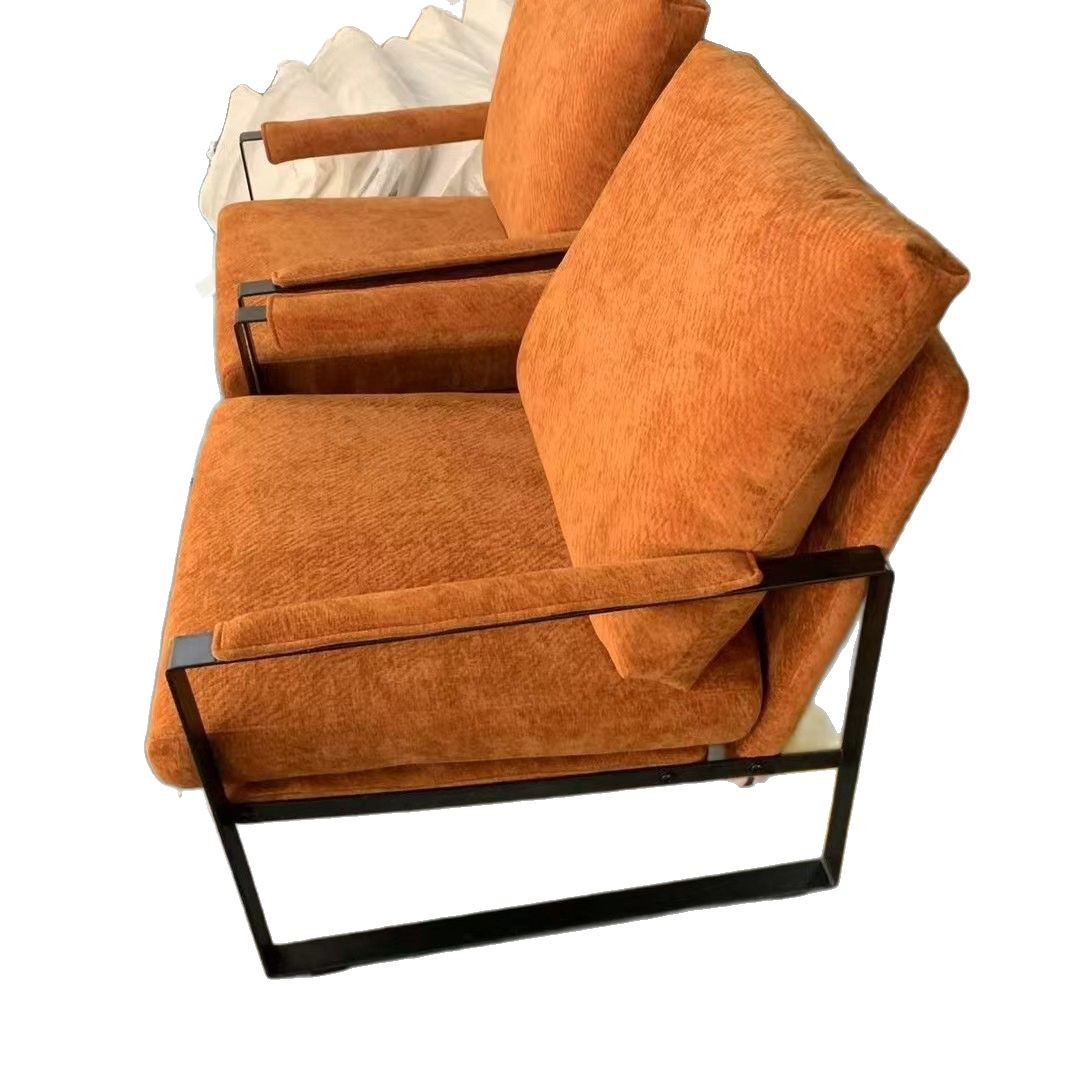 Silla nórdica de sofá individual, sofá perezoso, silla de ocio de hierro de lujo ligero italiano, silla de tigre de sala de estar de apartamento pequeño simple