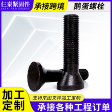 加工定制高强度鹅蛋螺栓椭圆头衬板螺丝球磨机破碎机专用鹅蛋螺丝