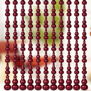 Kitchen Punch-Free Full Peach Wood Door Curtain Gourd Bead Curtain Hanging Curtain Entrance Partition Aisle Door Bathroom