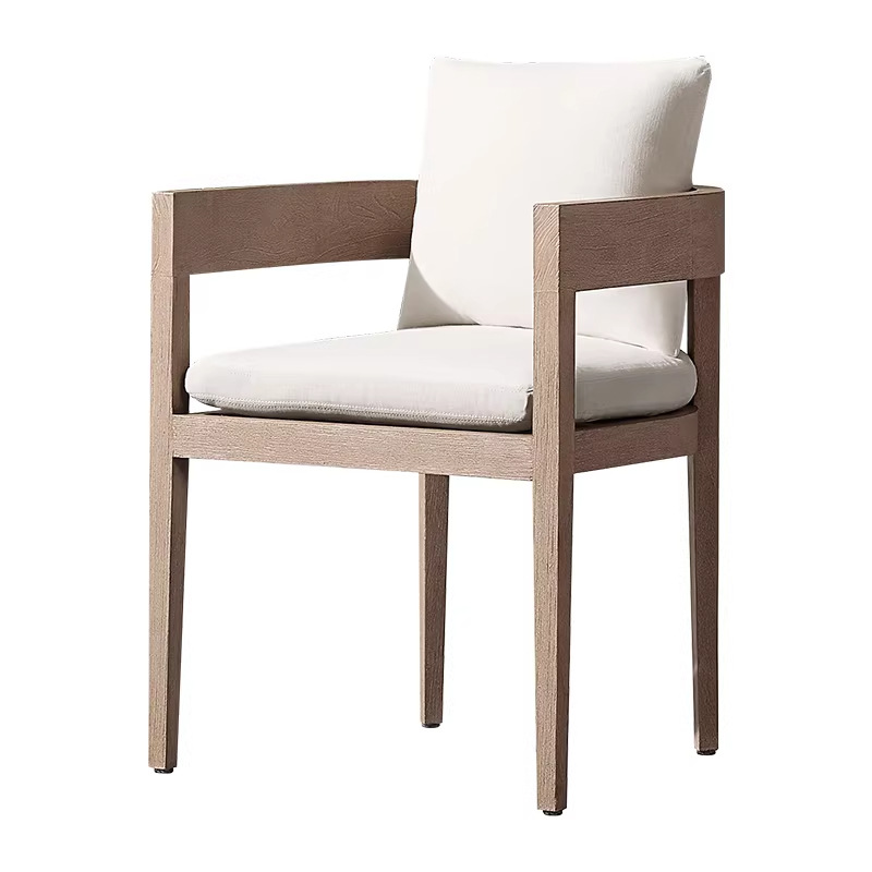 Mesa y silla de teca al aire libre simple anticorrosivo madera sólida mesa y silla al aire libre nórdica patio villa jardín combinación de ocio al aire libre